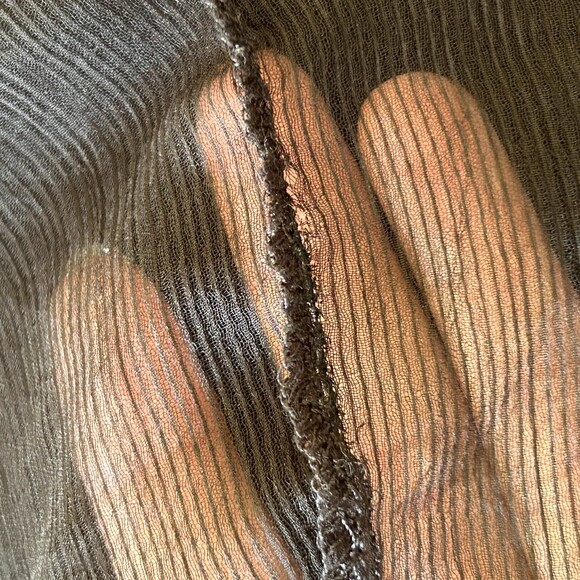 PAMELA LOVE Sheer Maxi Tiered Dress Black Long Sleeves Wednesday Goth Emo Size L - Picture 11 of 14